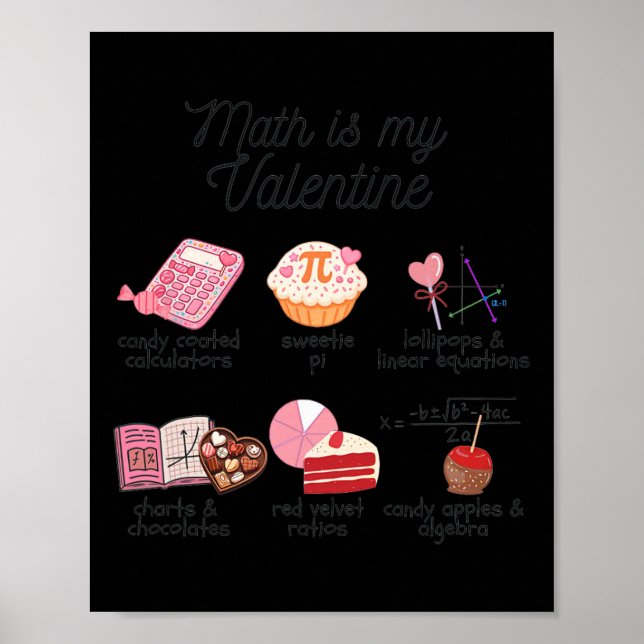 Poster Les maths sont ma Saint-Valentin Prof de maths drô (Devant)