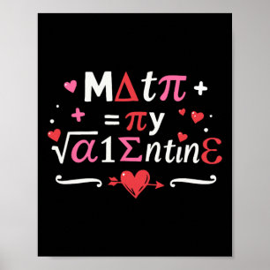 Poster Les maths sont mon Valentin symboles pour la Saint