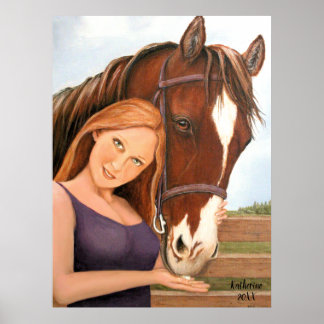 Poster Les meilleurs amis du cheval et de la femme