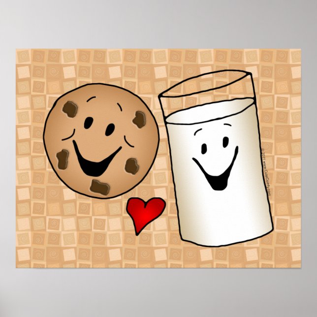 Poster Les meilleurs amis, les cookies aiment le lait (Devant)