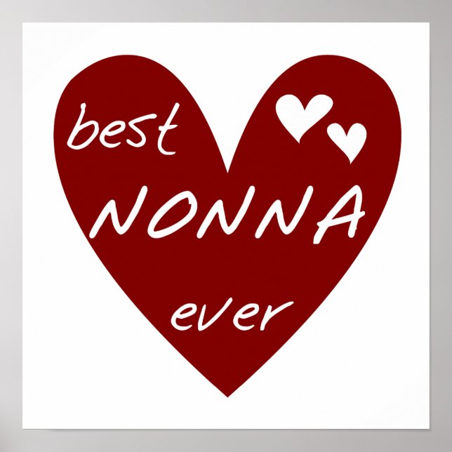 Poster Les meilleurs cadeaux de T-shirts de Nonna de coeu (Devant)