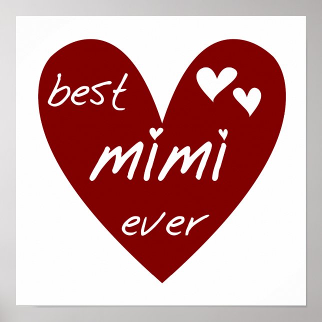 Poster Les meilleurs jamais T-shirts Mimi et les cadeaux  (Devant)