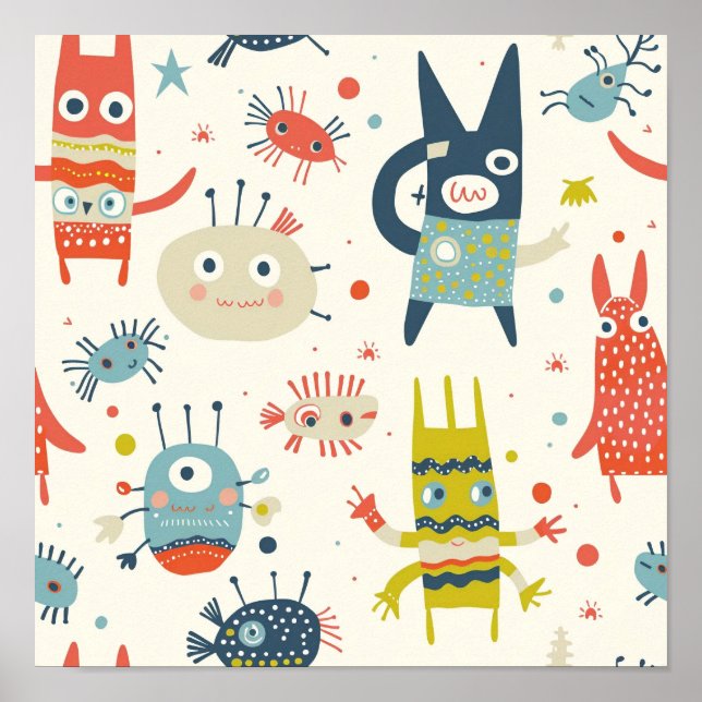 Poster Les mignons animaux (Devant)