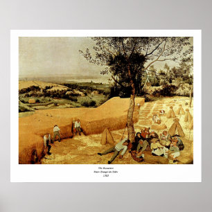 Poster Les moissonneuses de Pieter Bruegel (1565)