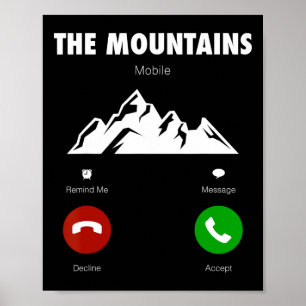 Poster Les montagnes appellent drôle appel de téléphone p