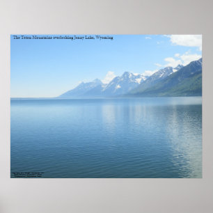 Poster Les montagnes de Teton donnant sur le lac jenny
