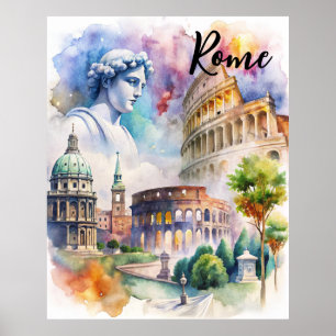 Poster Les monuments historiques de Rome