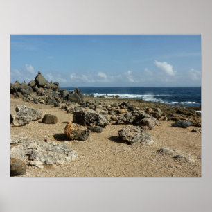 Poster Les monuments rocheux sur la côte d'Aruba
