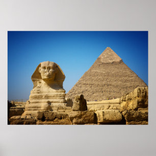 Poster Les monuments Sphinx & Pyramide d'Egypte