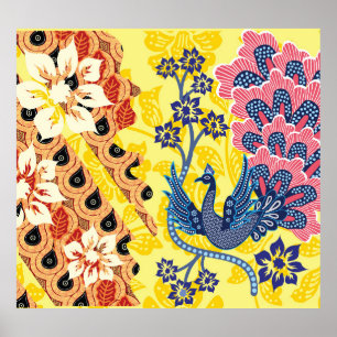 Poster Les motifs distinctifs du batik indonésien