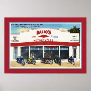 Poster Les motos vintages Fort Worth de Dalio