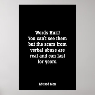 Poster Les mots font mal ! Vous ne pouvez pas les voir ..