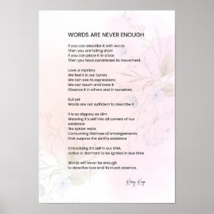 Poster Les Mots Ne Suffisent Jamais - Encouragement Poème