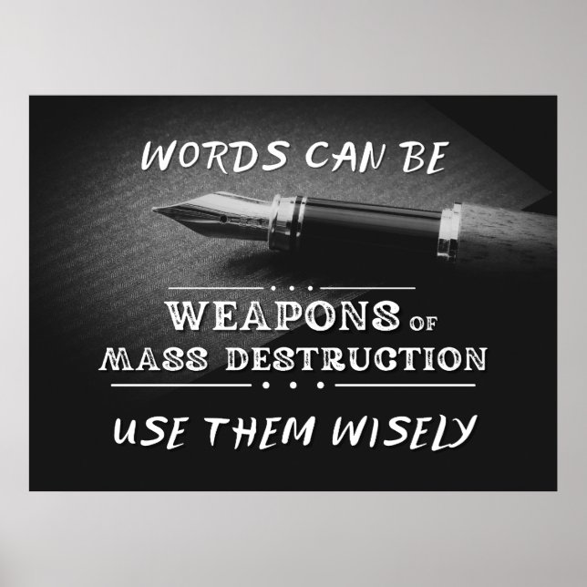 Poster Les mots peuvent être des armes de destruction mas (Devant)
