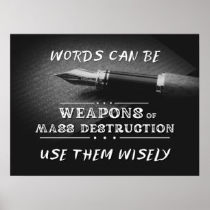 Poster Les mots peuvent être des armes de destruction mas