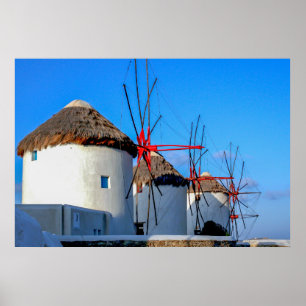 Poster Les moulins à vent de Mykonos Town