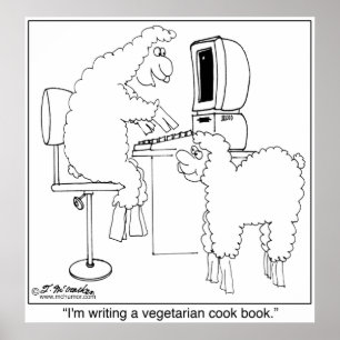 Poster Les moutons écrivent le livre végétarien de