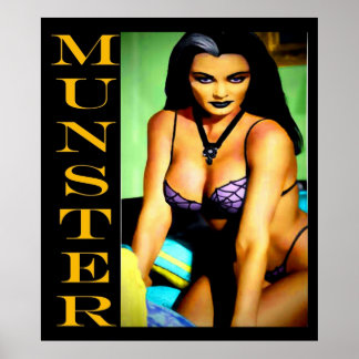 POSTER LES MUNSTERS SEXY LILY MUNSTER NIP UP VINTAG