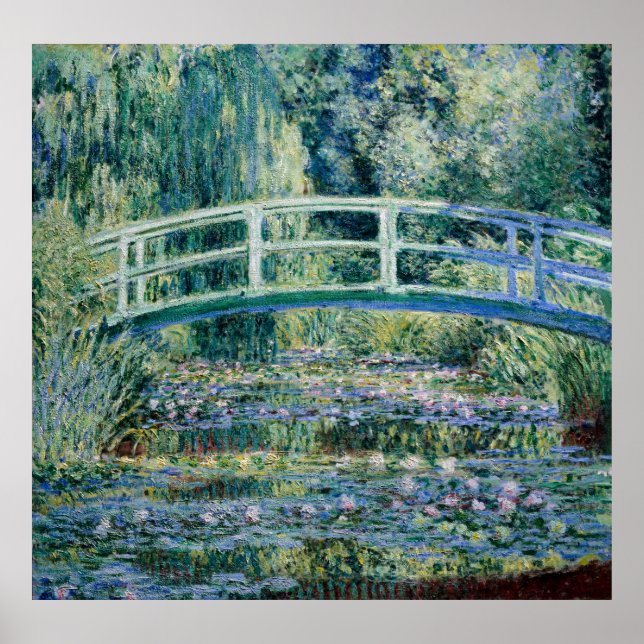 Poster Les nappes d'eau de Monet et le pont japonais (Devant)