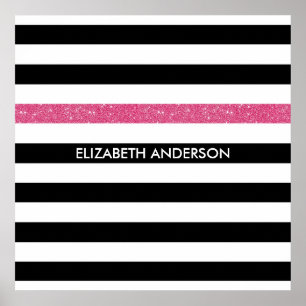 Poster Les nouvelles nuances noires FAUX Pink Glitz et no