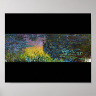 Poster Les Nymphes d'Eau - Coucher Le Soleil, Claude Mone