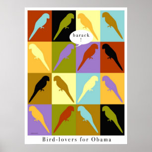 Poster Les oiseaux adorent l'affiche d'Obama