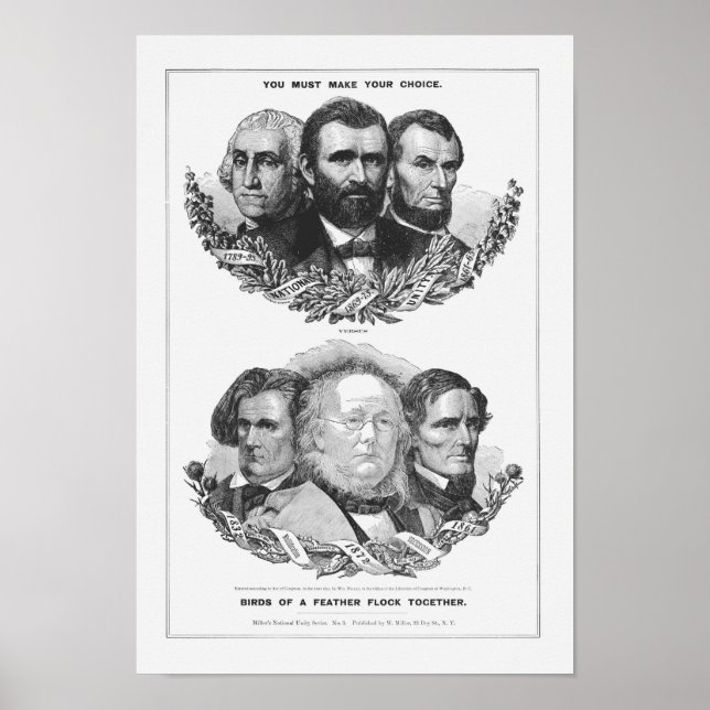 Poster Les Oiseaux D'Une Plume Se Regroupent - 1872 (Devant)