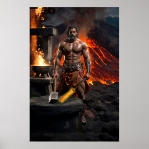 Poster Les Olympiens : Hephaestus, Dieu du Feu