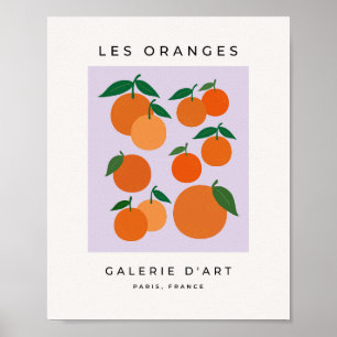 Poster Les Oranges 02 Purple Retro Fruit Lilac