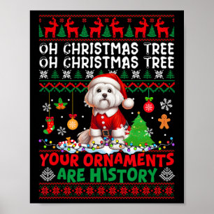 Poster Les ornements d'arbre de Noël sont histoire Sweate