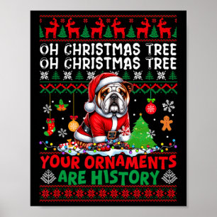 Poster Les ornements d'arbre de Noël sont histoire Sweate