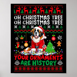 Poster Les Ornements D'Arbre De Noël Sont Histoire Sweate
