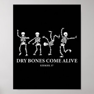Poster Les Os Sèches Viennent Vivant Drôle Skeleton Dansa