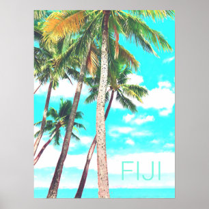 Poster Les palmiers tropicaux des Fidji voyagent imprimés