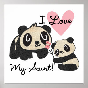Poster Les pandas I aiment ma tante