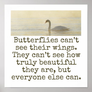 Poster Les papillons ne voient pas leurs ailes - Citation