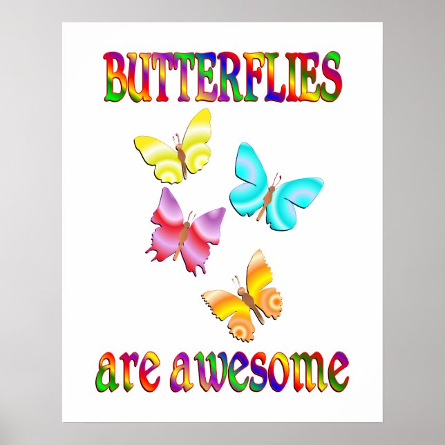 Poster Les papillons sont géniaux (Devant)