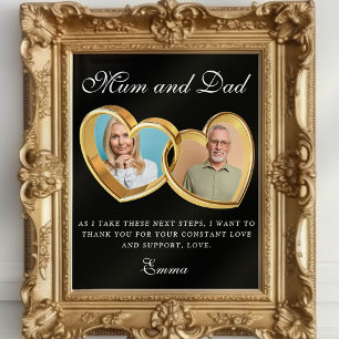 Poster Les parents de la mariée cadeau, maman papa Mariag