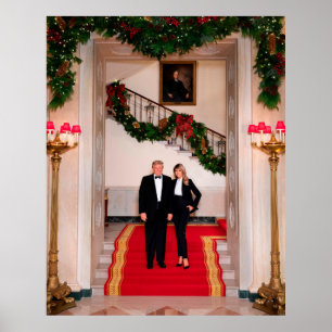 Poster Les pas de Noël Président Donald Trump & Melania