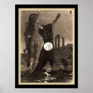 Poster "Les pas tranquilles du rêve" Art Nouveau Imprimer