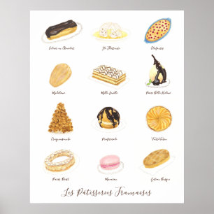 Poster Les Pâtisserie Françaises