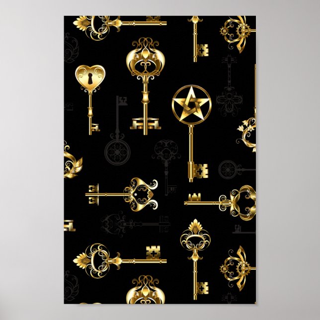 Poster Les Patters de Seamless avec Golden Keys (Devant)