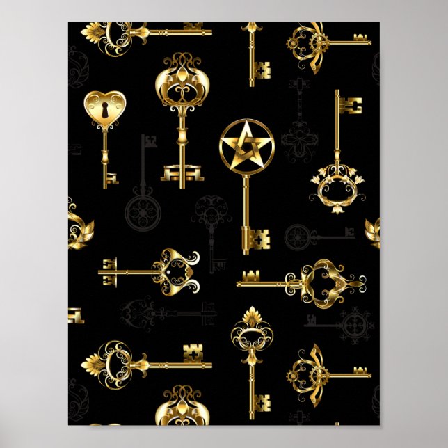 Poster Les Patters de Seamless avec Golden Keys (Devant)