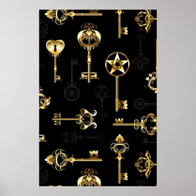 Poster Les Patters de Seamless avec Golden Keys (Devant)
