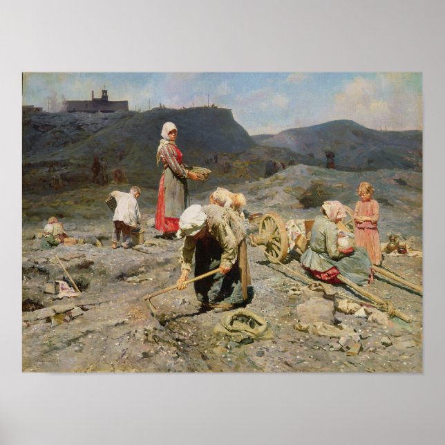 Poster Les Pauvres Recueillent Du Charbon (Devant)
