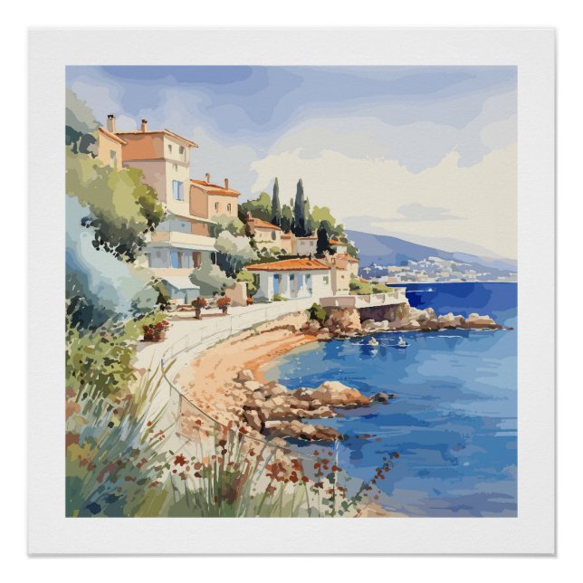 Poster Les paysages de la Côte d'Azur (Devant)