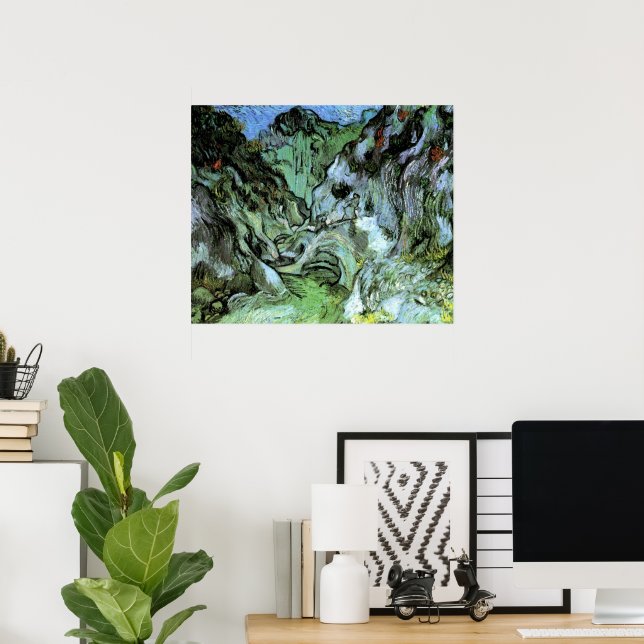 Poster Les Peiroulets Ravine par Vincent van Gogh (Bureau à domicile)