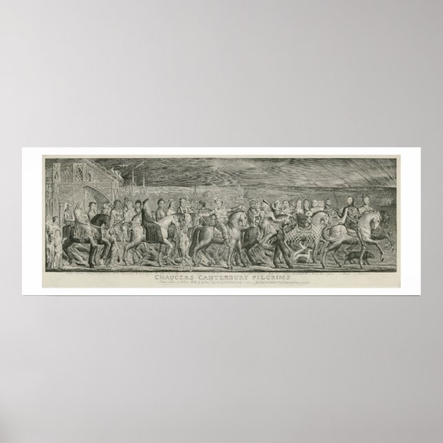 Poster Les pèlerins de Canterbury par William Blake (Devant)
