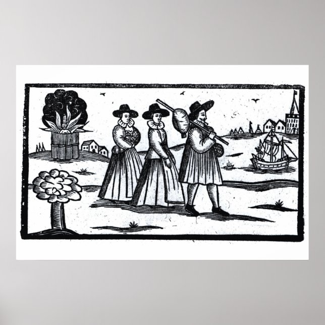 Poster Les pèlerins naviguent sur le Mayflower (Devant)