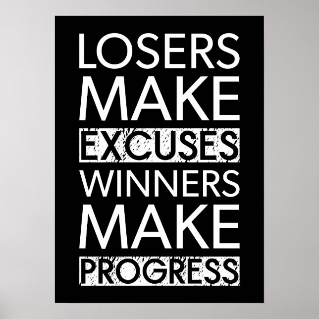 Poster Les Perdants Font Des Excuses - Gym, Hustle, Succè (Devant)